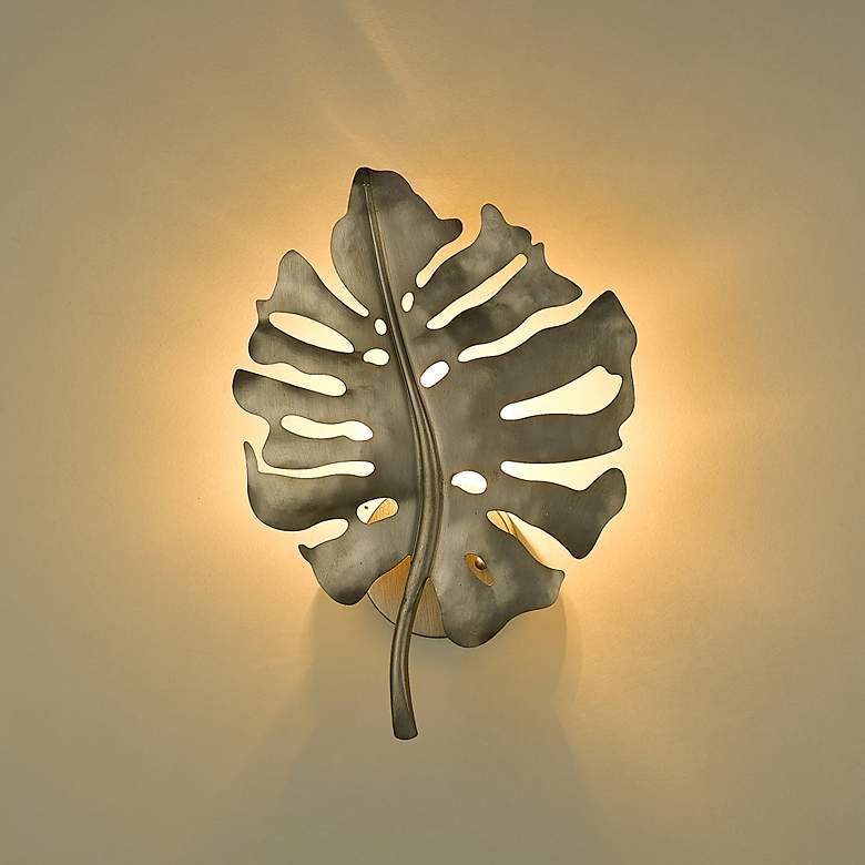 Image 7 Aruba 16 3/4" High White Gold Metal Wall Sconce more views