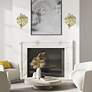 Aruba 16 3/4" High White Gold Metal Wall Sconce in scene