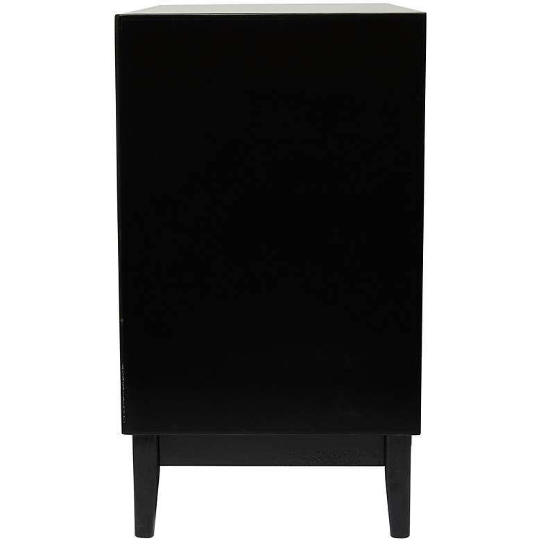 Image 4 Aruba 35 1/2"W Black Wood Tan Cane 3-Drawer Storage Cabinet more views