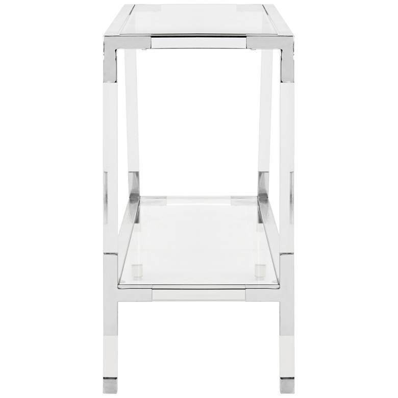 Image 2 Arverne 47" Wide Chrome and Clear Glass Modern Console Table more views