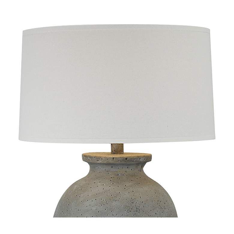 Image 3 Arvey 30" Concrete Stone Hydrocal Pot Rustic Table Lamp more views