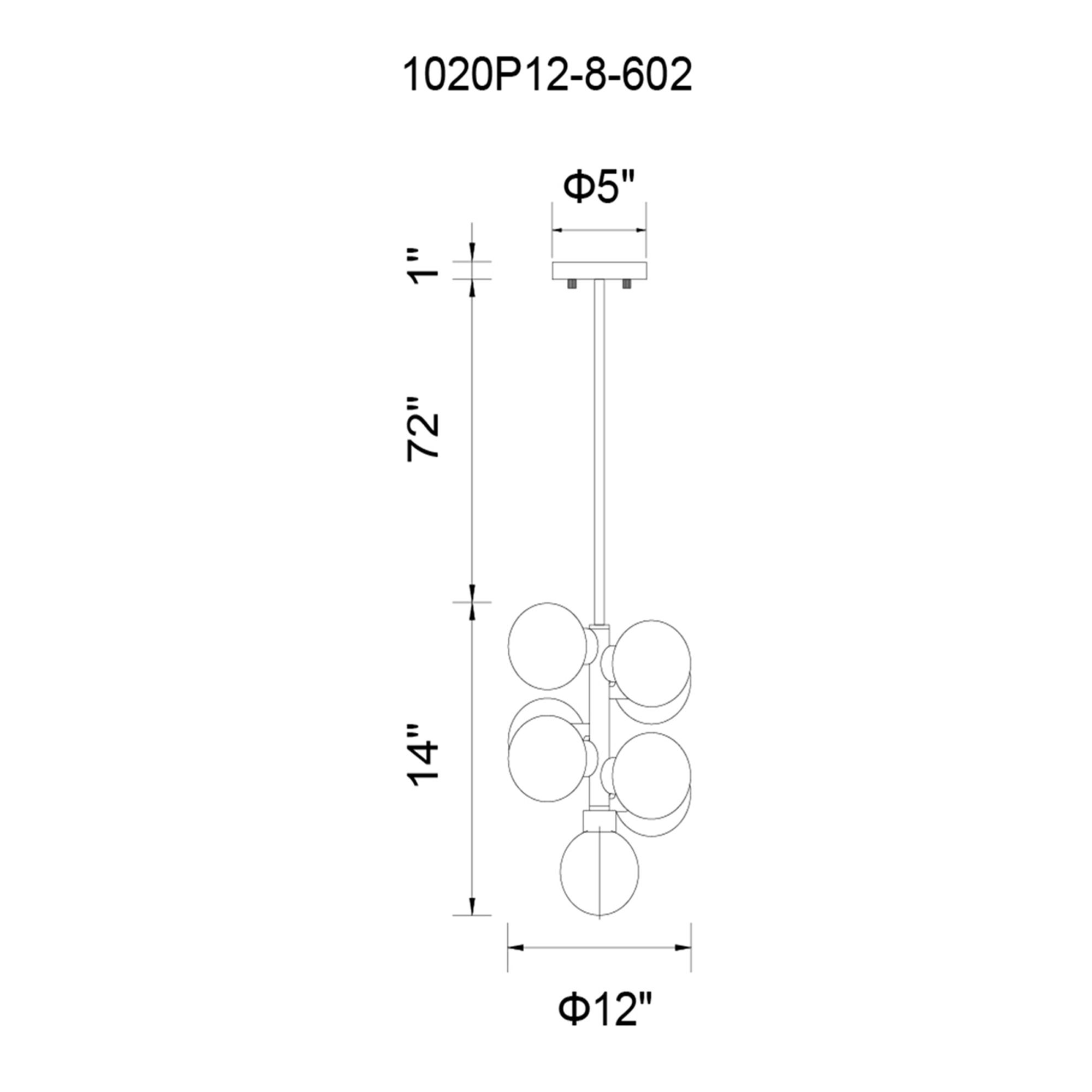 Image 6 Arya 12" Wide Black 8-Light Mini Pendant more views