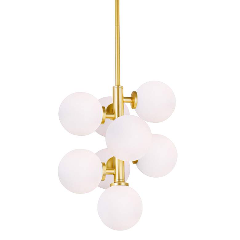 Image 1 Arya 12" Wide Satin Gold 8-Light Mini Pendant