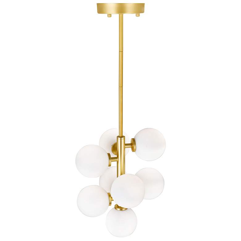 Image 5 Arya 12" Wide Satin Gold 8-Light Mini Pendant more views