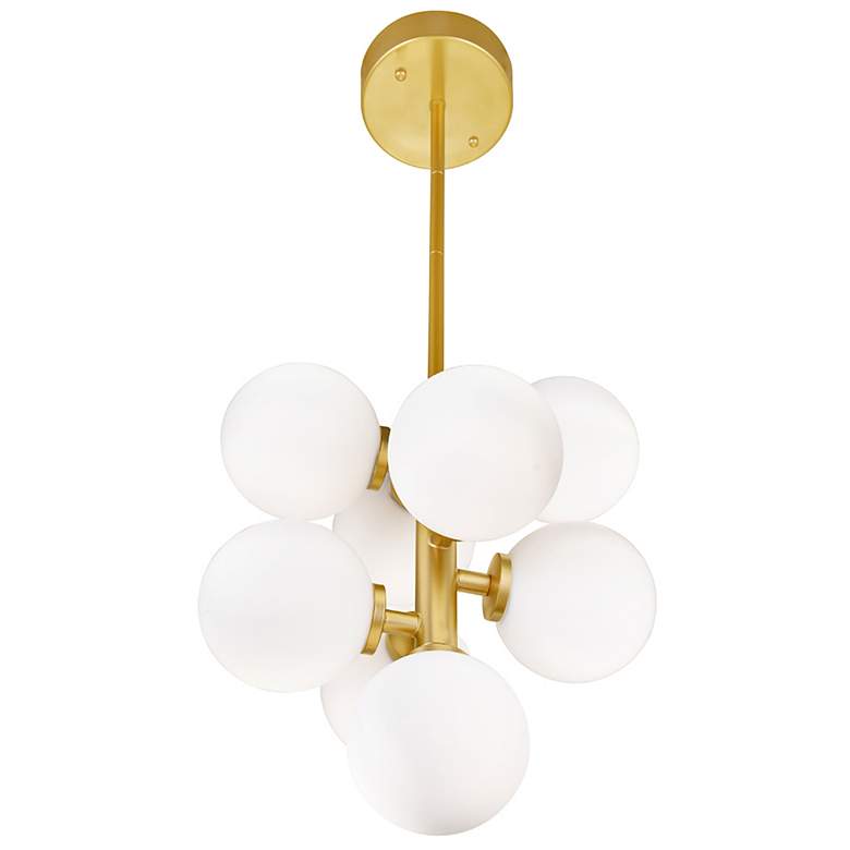 Image 6 Arya 12" Wide Satin Gold 8-Light Mini Pendant more views