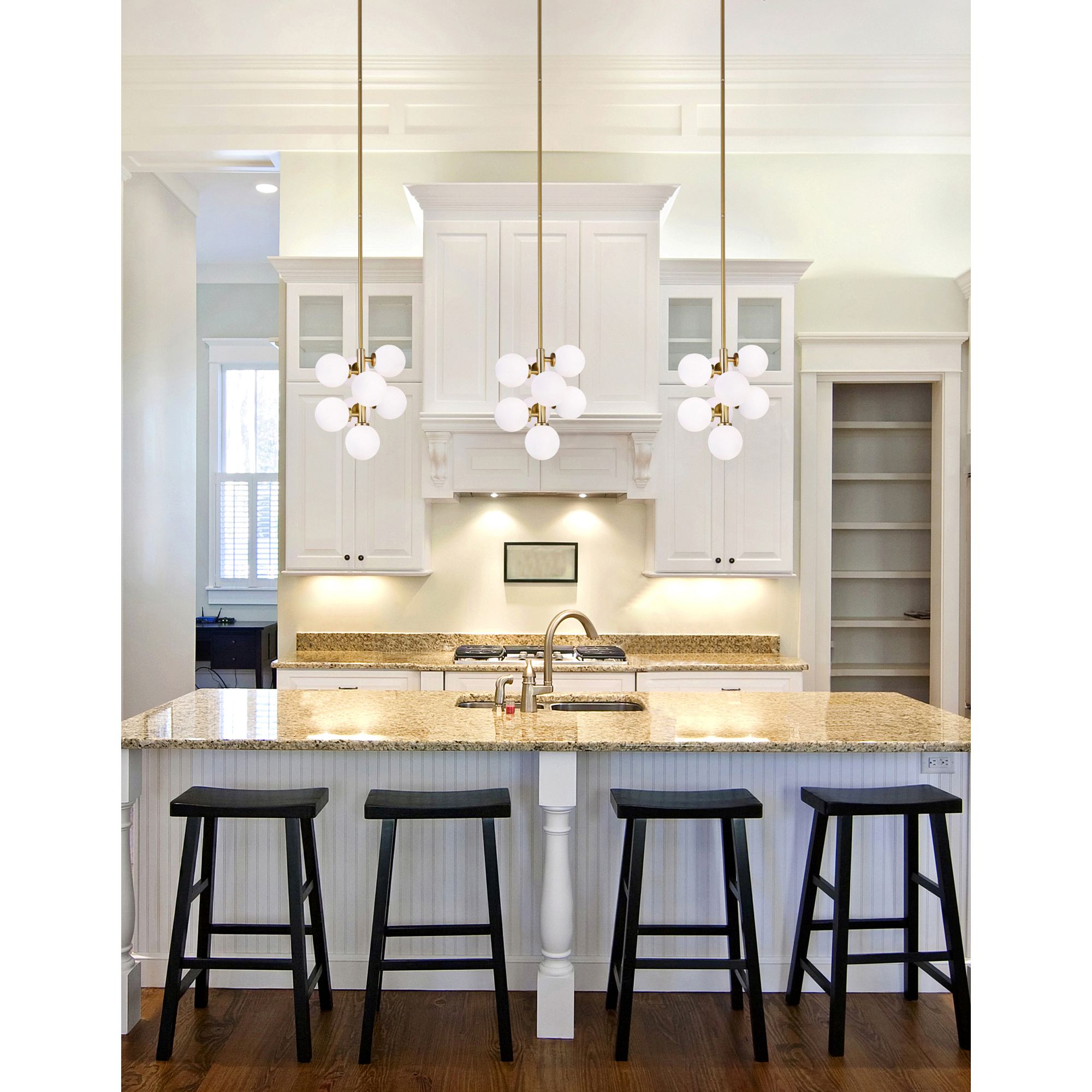 Arya 12" Wide Satin Gold 8-Light Mini Pendant