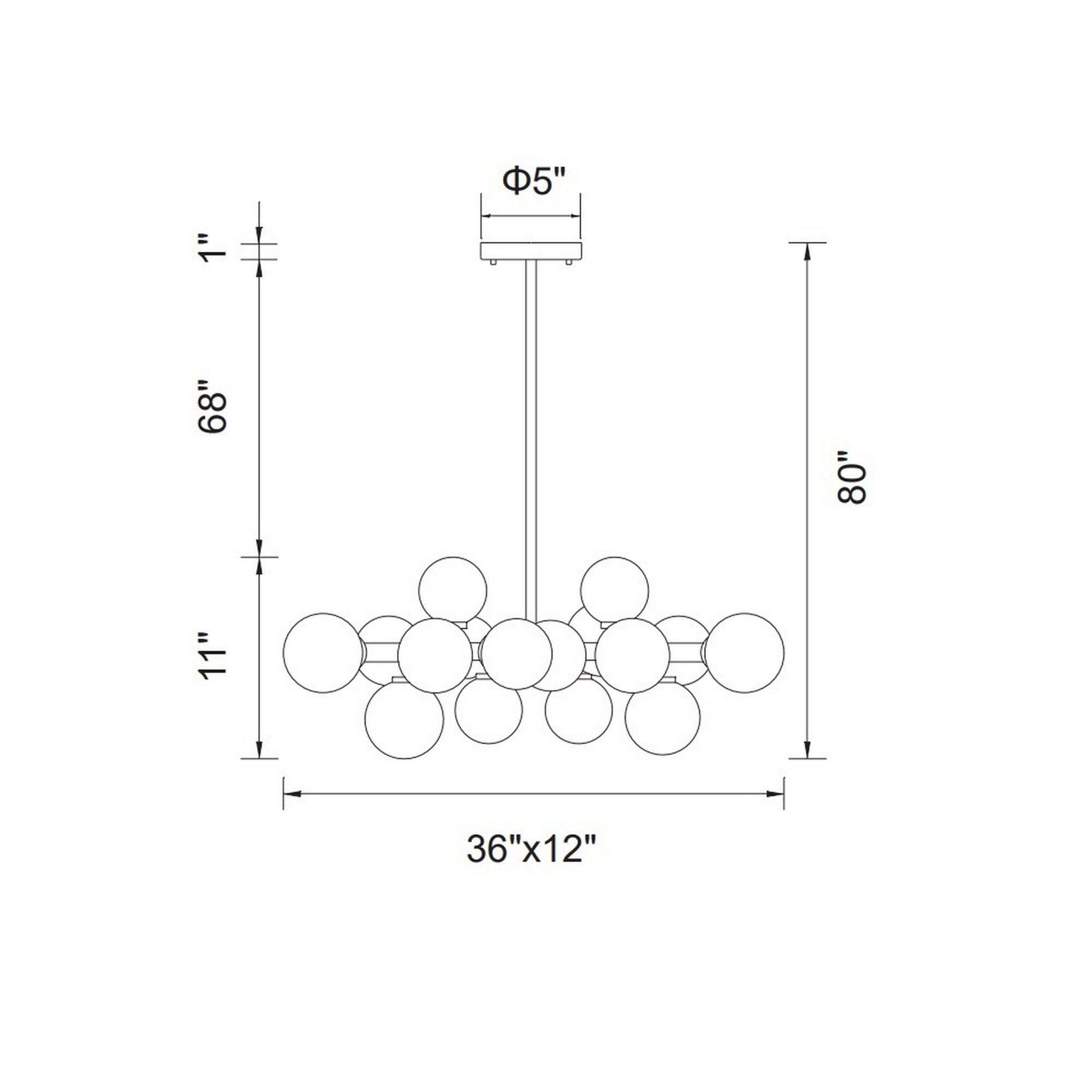 Image 5 Arya 16 Light Black Chandelier more views