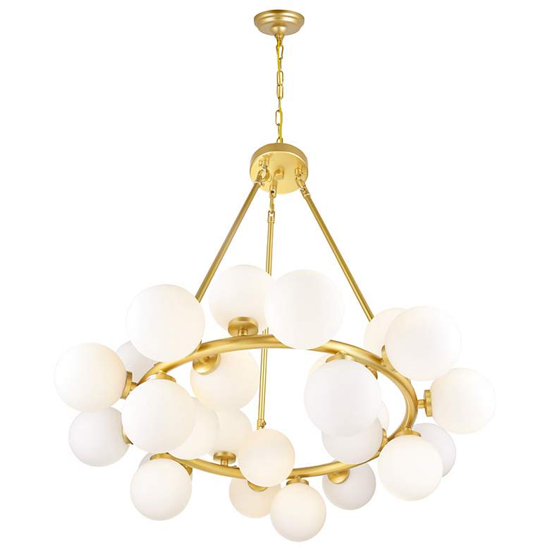 Image 4 Arya 26" Wide Satin Gold 25-Light Chandelier more views