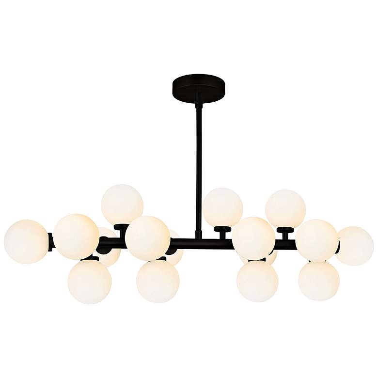 Image 1 Arya 36" Wide Black 16-Light Linear Chandelier