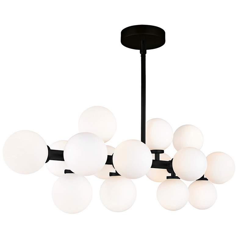Image 4 Arya 36" Wide Black 16-Light Linear Chandelier more views