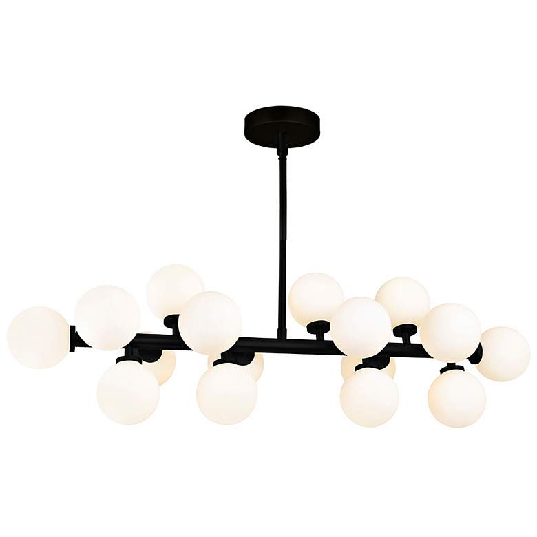 Image 5 Arya 36" Wide Black 16-Light Linear Chandelier more views
