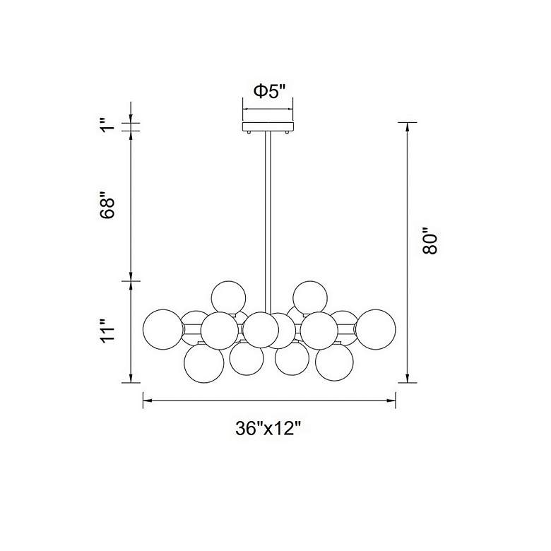 Image 6 Arya 36" Wide Black 16-Light Linear Chandelier more views
