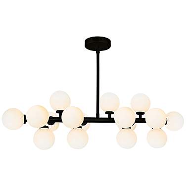 Arya 36" Wide Black 16-Light Linear Chandelier