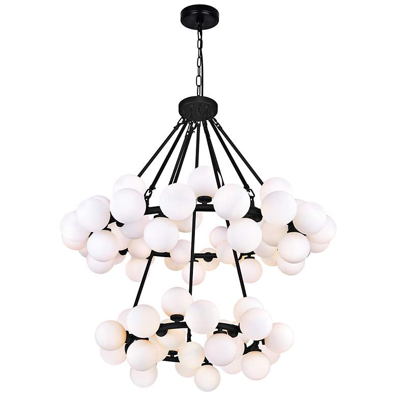 Image 2 Arya 39" Wide Black 70-Light 2-Tier Chandelier