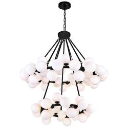 Arya 39" Wide Black 70-Light 2-Tier Chandelier