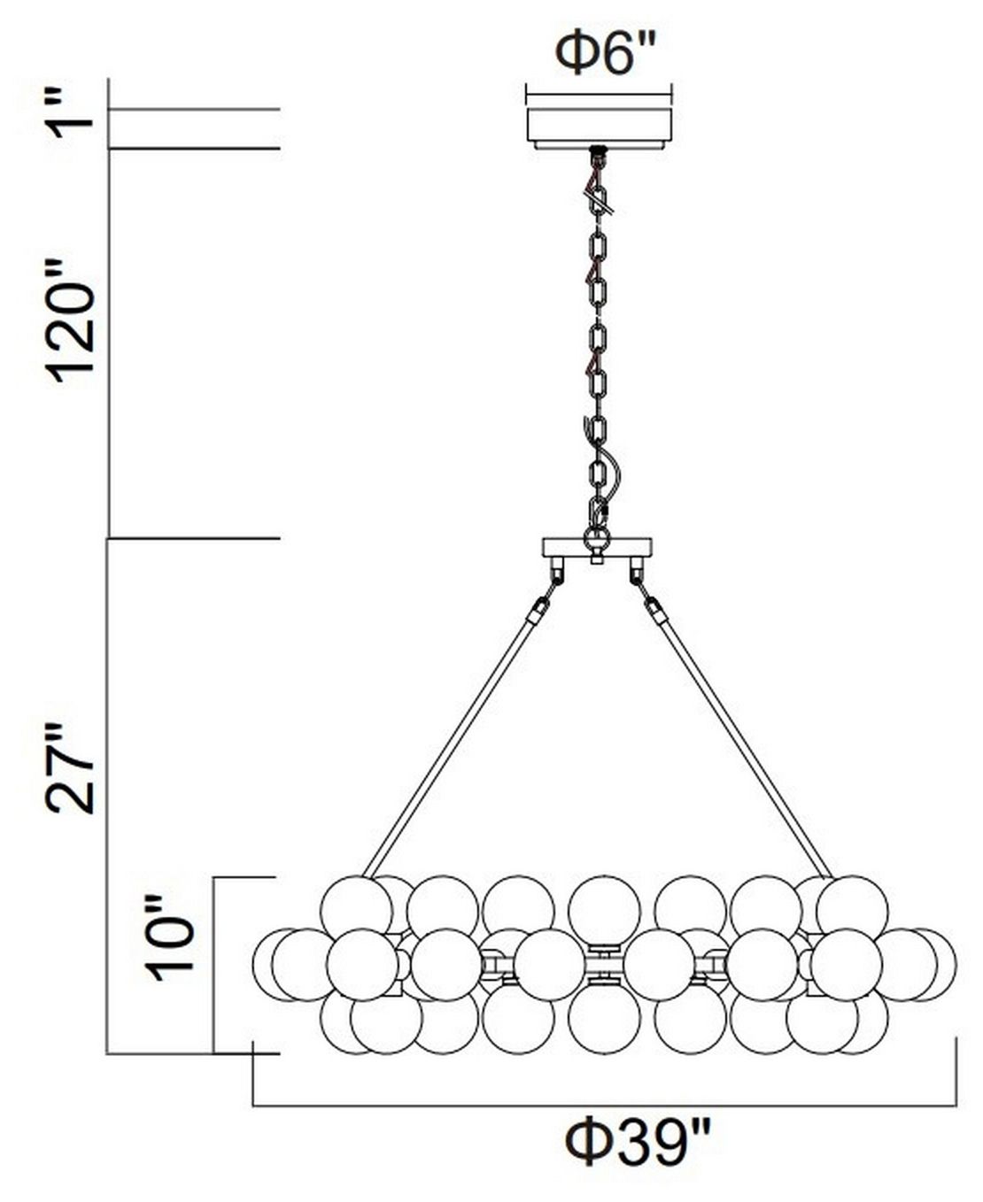 Image 6 Arya 39" Wide Satin Gold 45-Light Chandelier more views