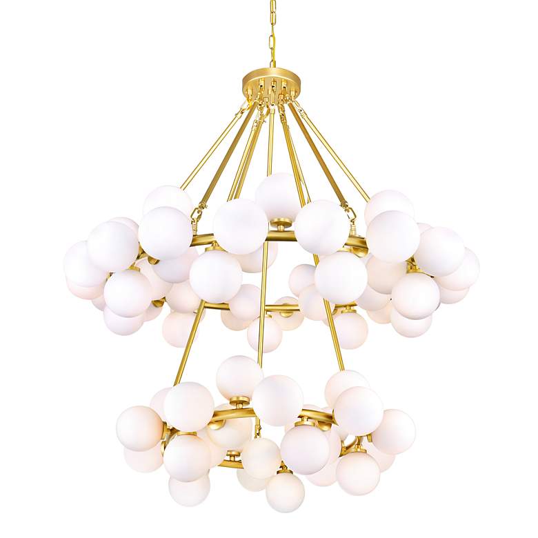 Image 3 Arya 39" Wide Satin Gold 70-Light Globe Chandelier