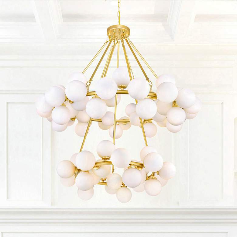 Image 2 Arya 39" Wide Satin Gold 70-Light Globe Chandelier