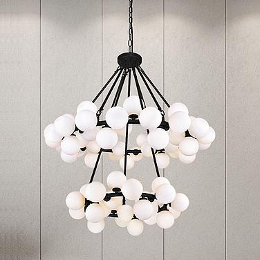 Arya 39" Wide Black 70-Light 2-Tier Chandelier