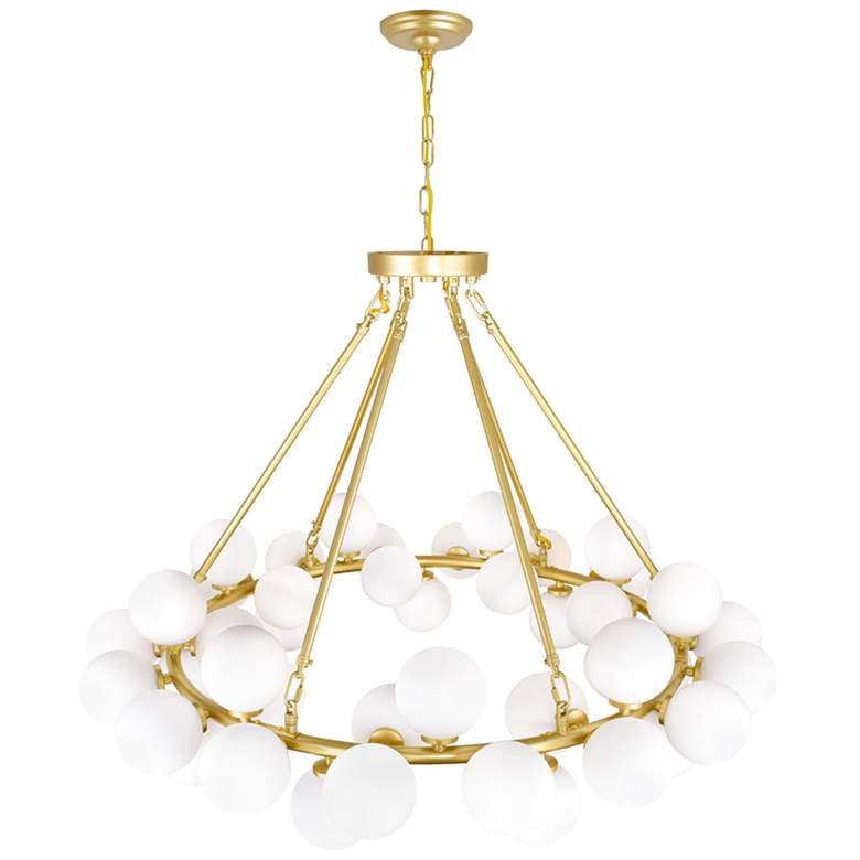 Image 2 Arya 45 Light Chandelier With Satin Gold Finish more views