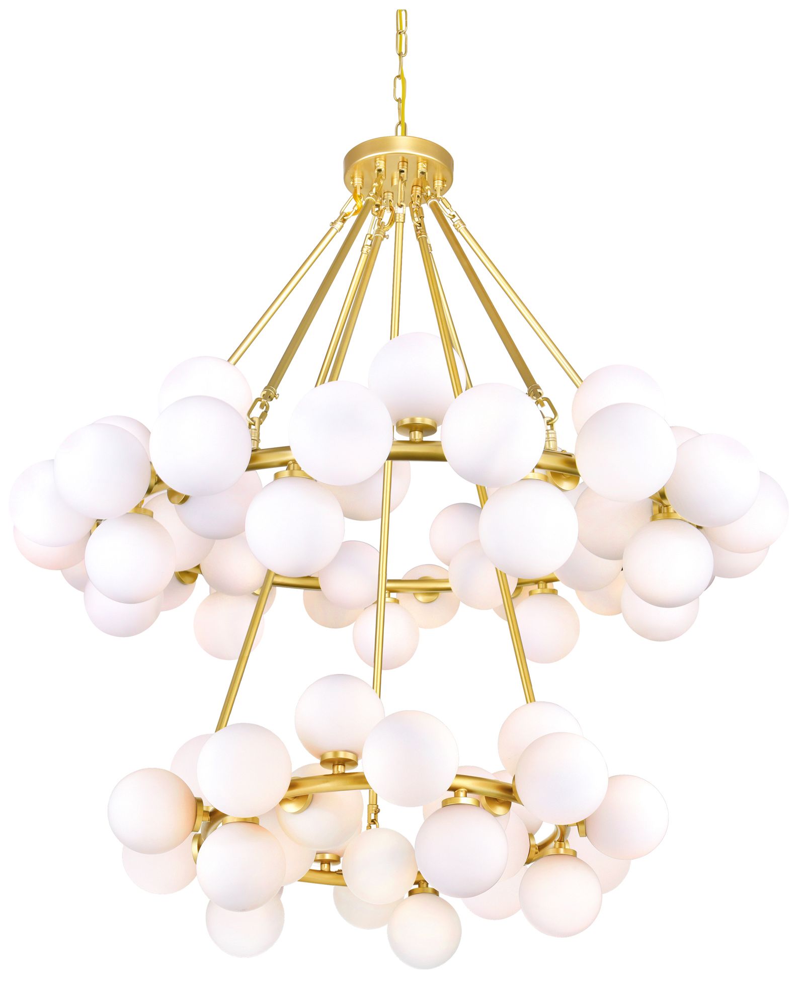 Arya 70 Light Satin Gold Chandelier