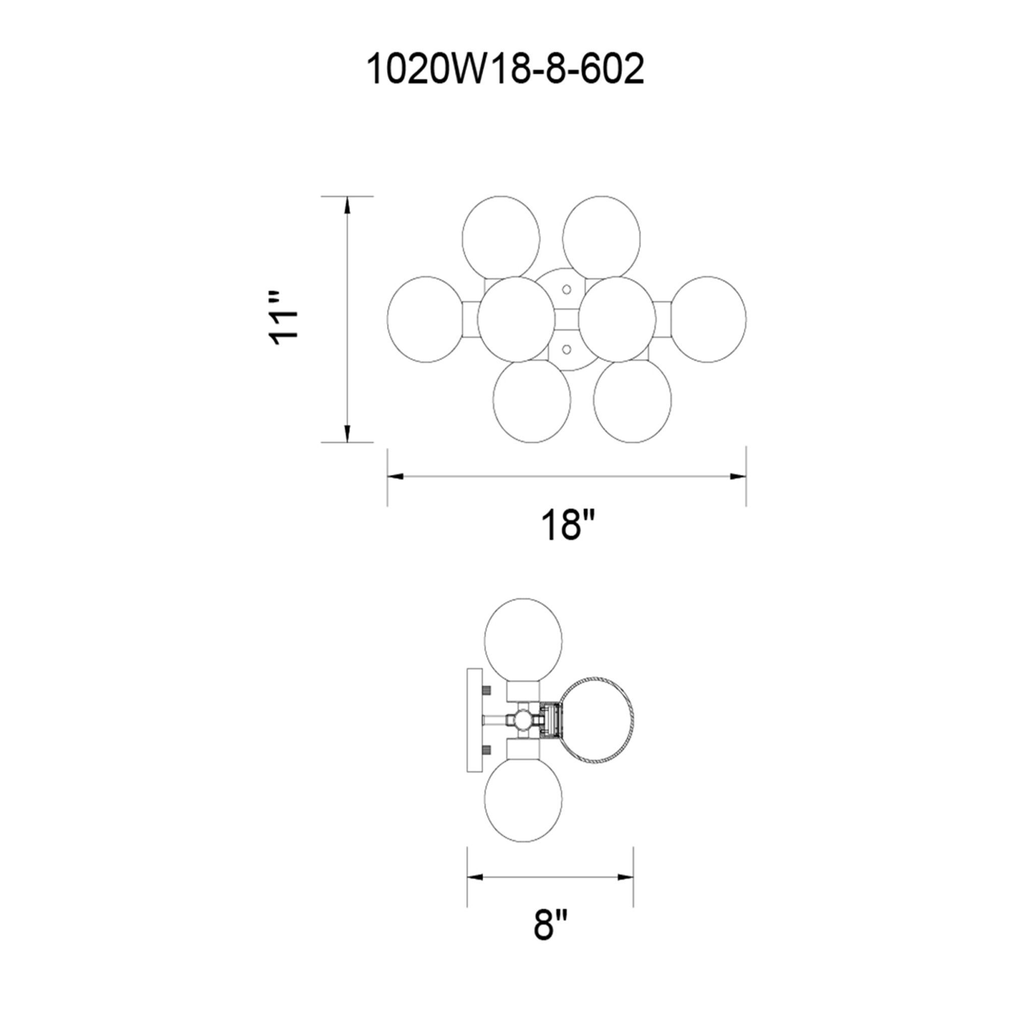 Image 7 Arya 8 Light Satin Gold Wall Sconce more views