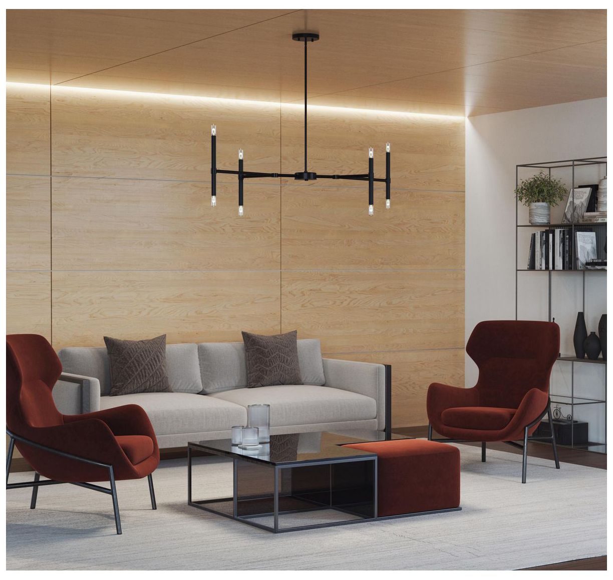 Image 3 Arya Collection Eight-Light Linear Chandelier more views
