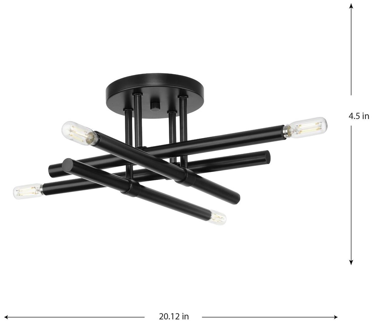 Image 4 Arya Collection Four-Light 20" Semi-Flush Mount Light more views