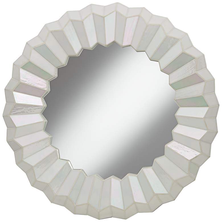 Image 1 Arya Iridescent Mosaic Tile 30" Round Wall Mirror