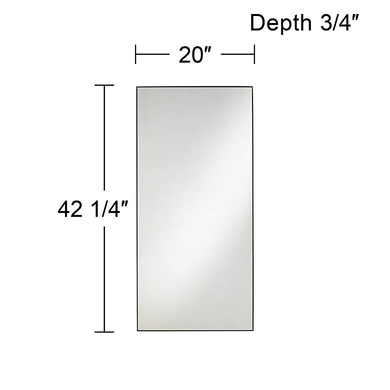 Image 7 Aryn Matte Black 20" x 42 1/4" Rectangular Wall Mirrors Set of 2 more views