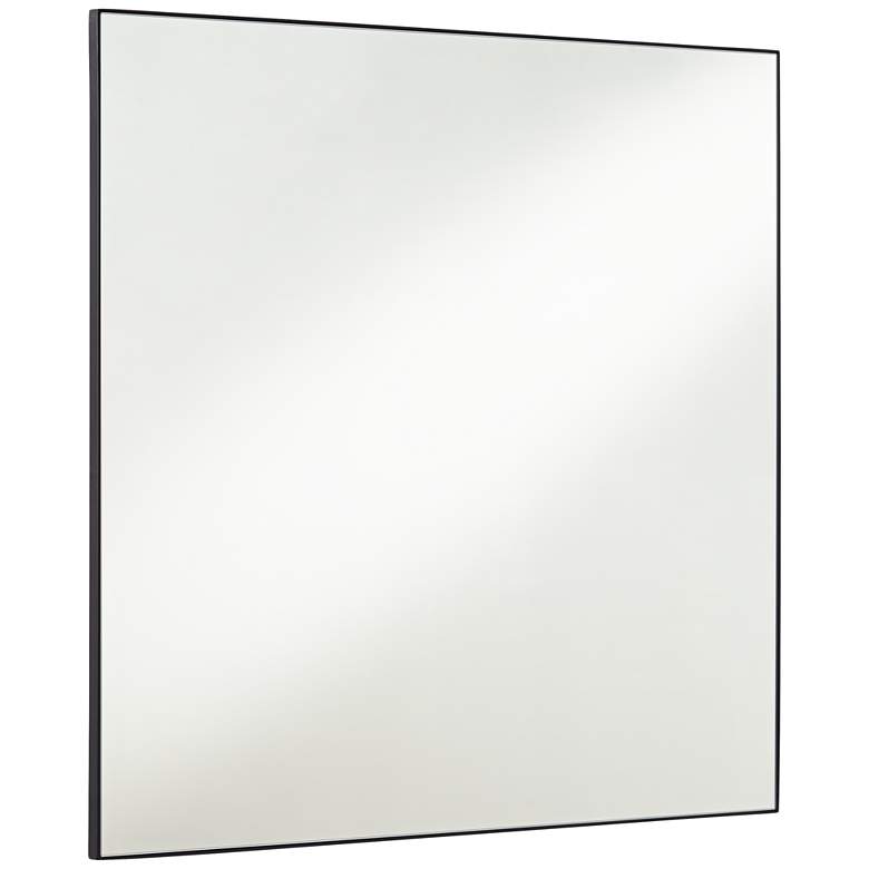 Image 6 Aryn Matte Black 30" Square Wall Mirror more views