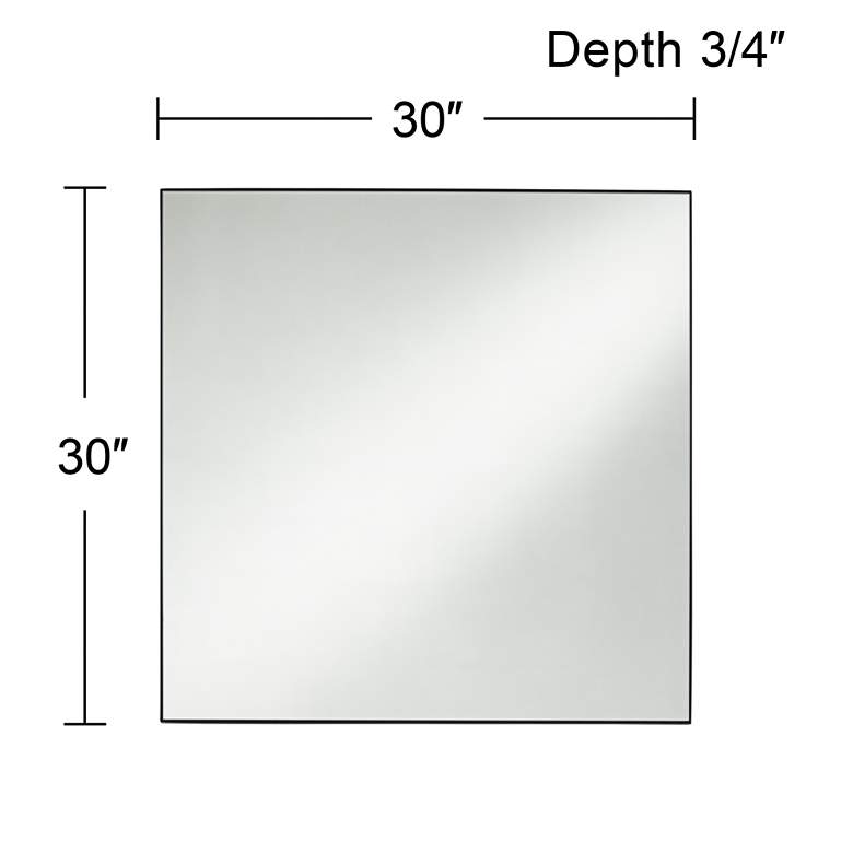 Image 7 Aryn Matte Black 30" Square Wall Mirror more views