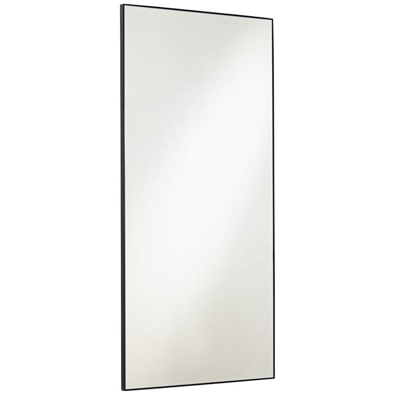 Image 6 Aryn Matte Black Metal 20" x 42 1/4" Rectangular Wall Mirror more views