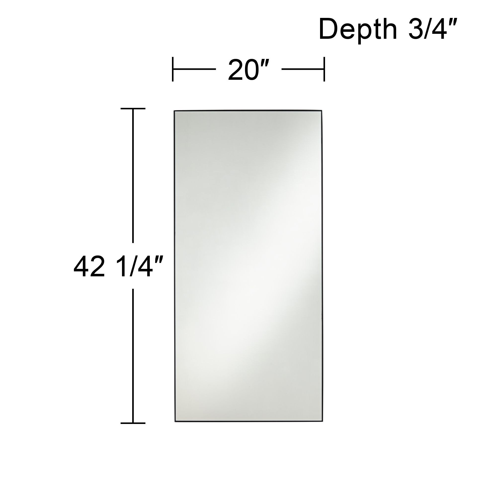 Aryn Matte Black Metal 20" x 42 1/4" Rectangular Wall Mirror in scene