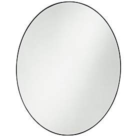 Image2 of Aryn Matte Black Metal 23 1/2" x 30" Oval Wall Mirror
