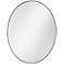 Aryn Matte Black Metal 23 1/2" x 30" Oval Wall Mirror