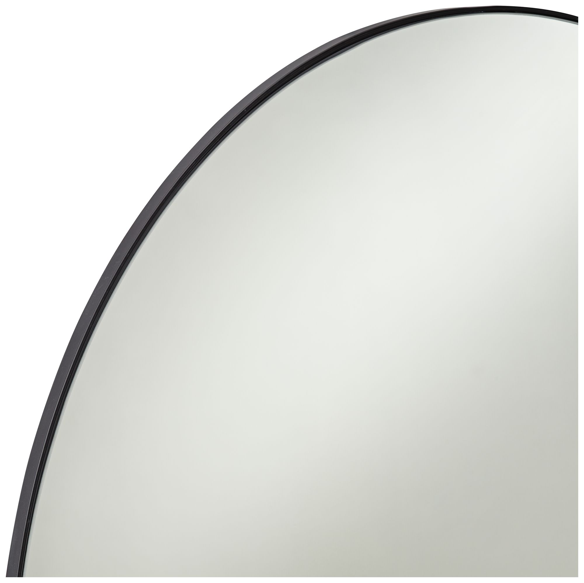 Image 3 Aryn Matte Black Metal 23 1/2" x 30" Oval Wall Mirror more views