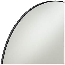 Image3 of Aryn Matte Black Metal 23 1/2" x 30" Oval Wall Mirror more views
