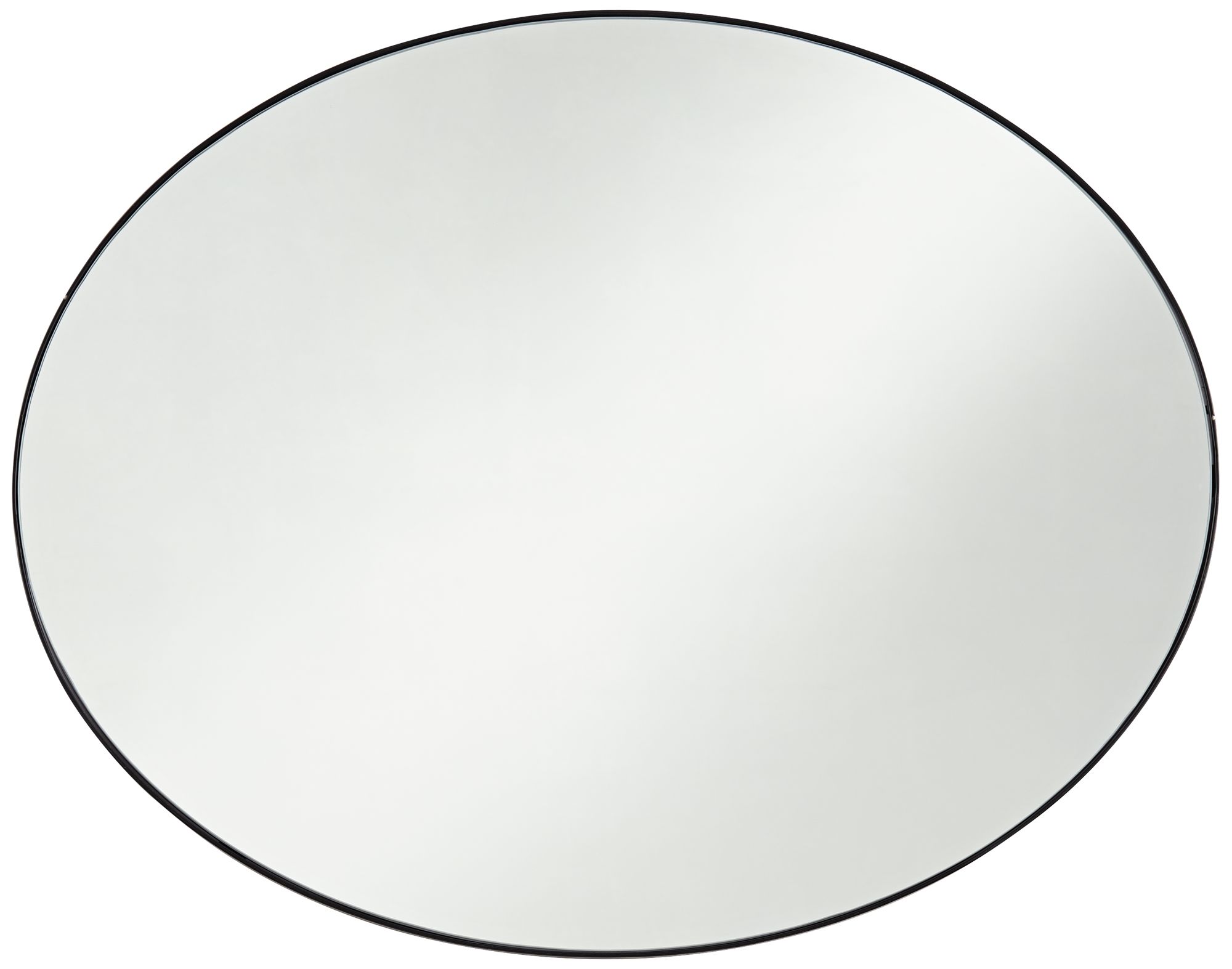 Image 4 Aryn Matte Black Metal 23 1/2" x 30" Oval Wall Mirror more views