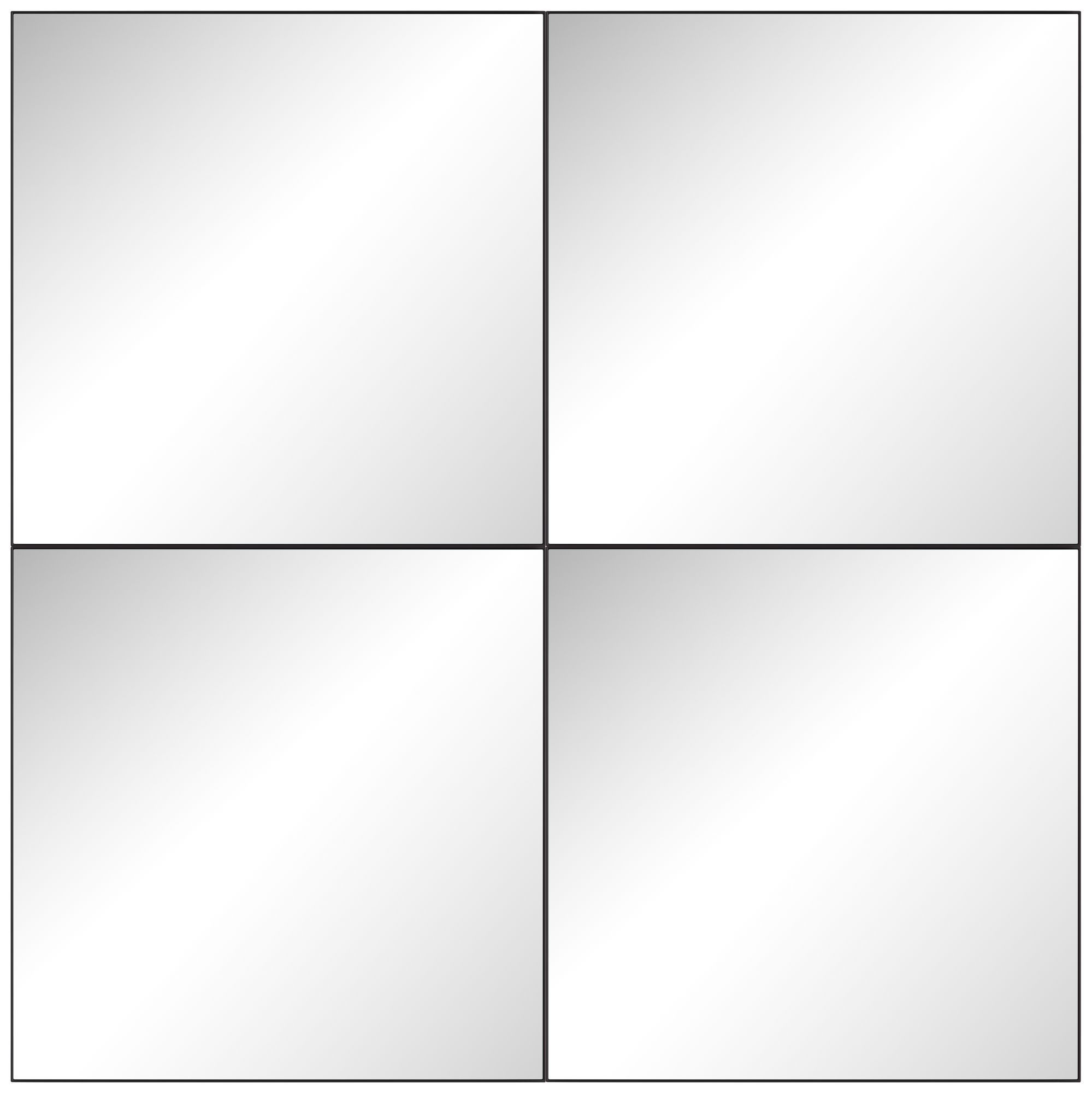 Aryn Matte Black Metal 26" Square Wall Mirror Set of 4