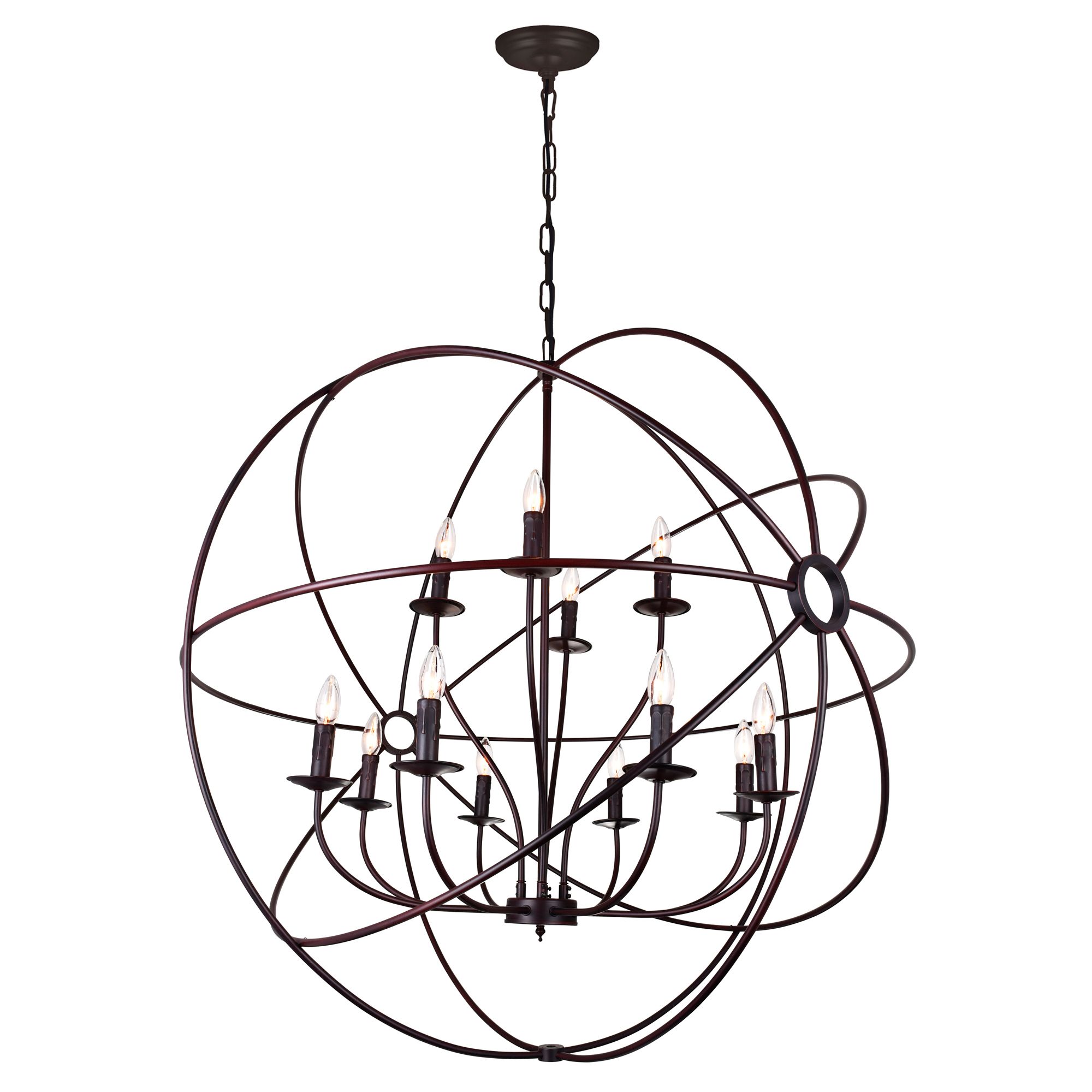 Image 2 Arza 12 Light Up Chandelier With Brown Finish more views