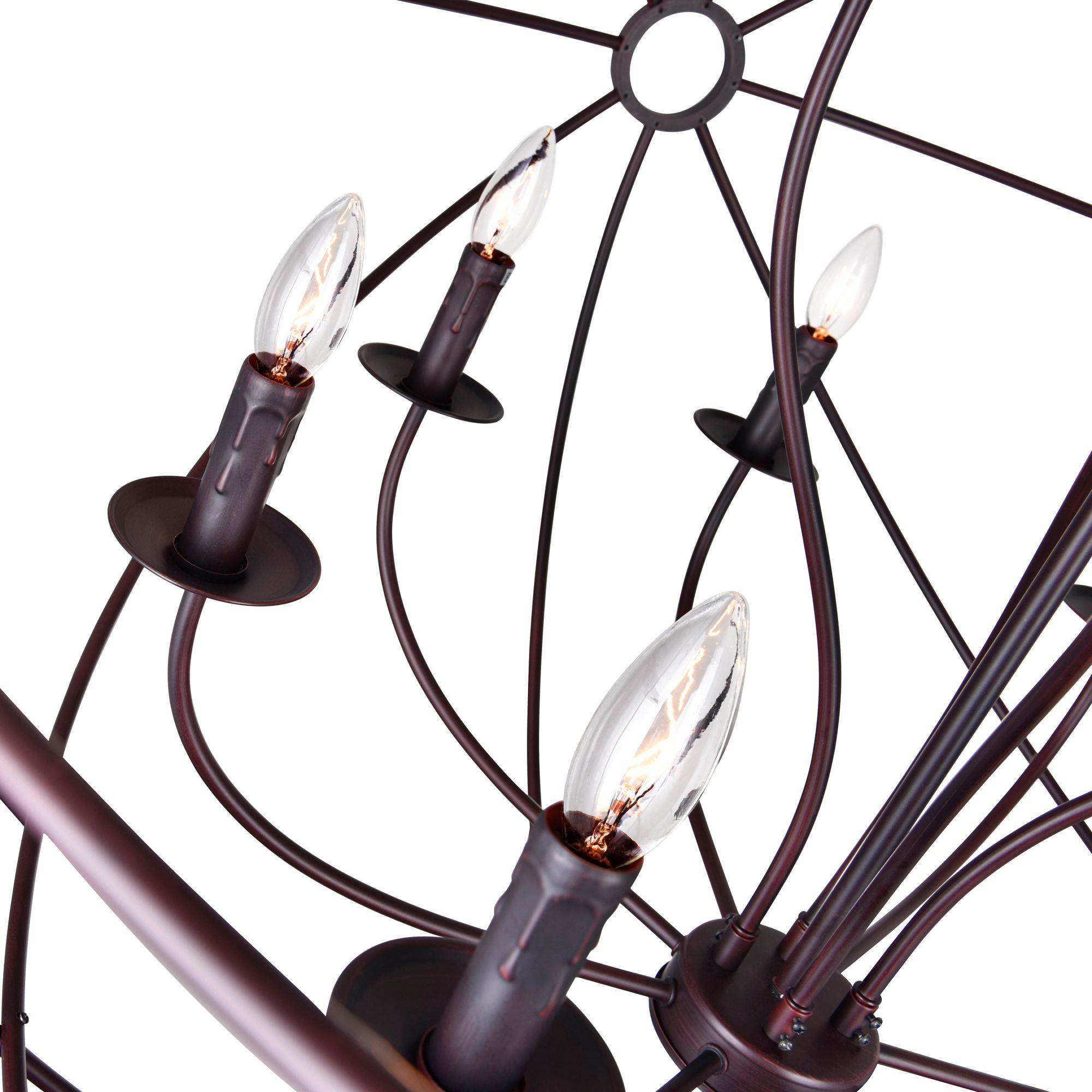 Image 3 Arza 12 Light Up Chandelier With Brown Finish more views
