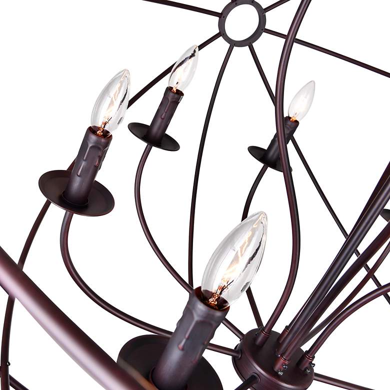 Image 3 Arza 12 Light Up Chandelier With Brown Finish more views