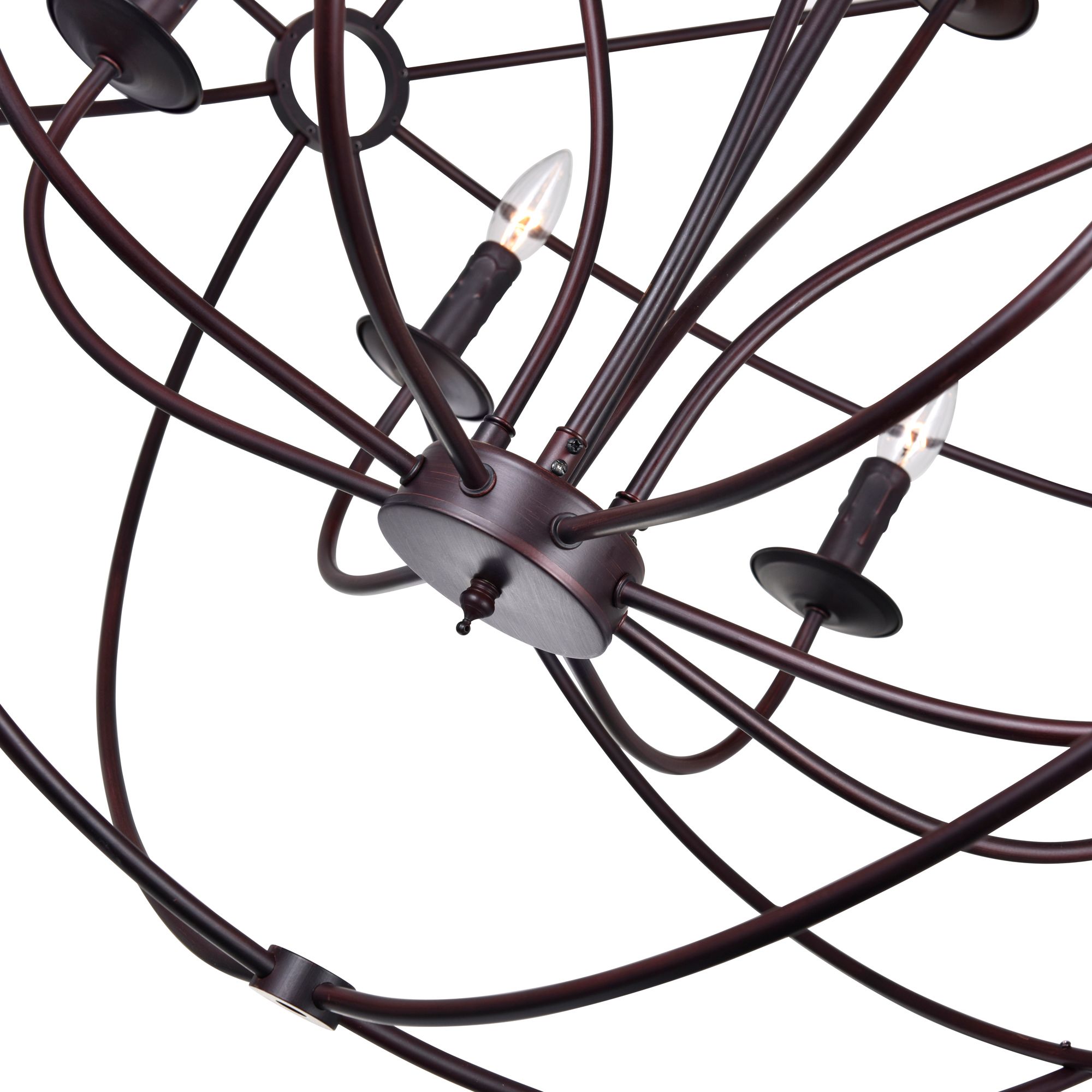 Image 5 Arza 12 Light Up Chandelier With Brown Finish more views