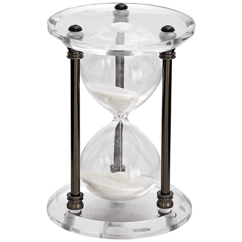 Image 1 Arzate Polished Metal and Clear Acrylic Sand Timer
