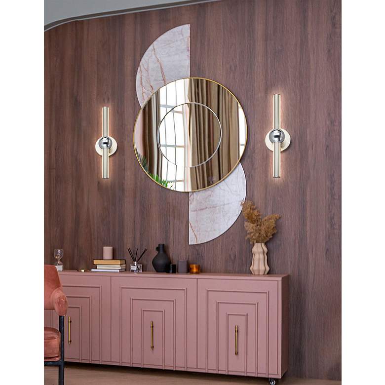 Image 5 Arzy 19.75" Wide Brushed Nickel Linear LED Bath Light And Chrome Accen more views