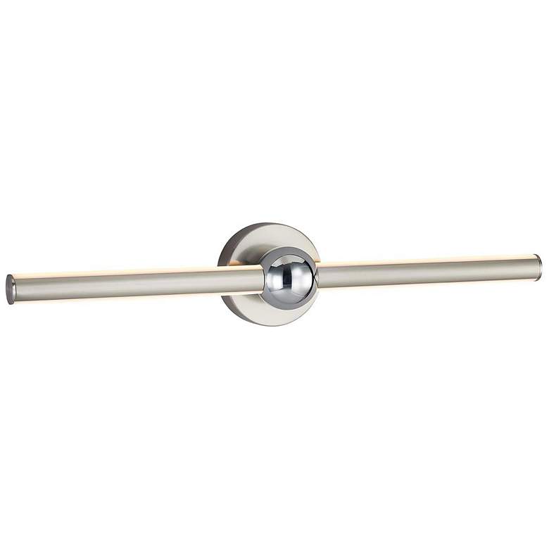 Image 1 Arzy 27.5 inch Wide Brushed Nickel Linear LED Bath Light And Chrome Accent