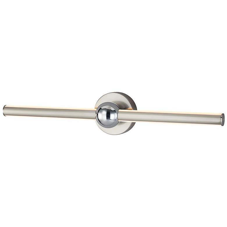 Image 1 Arzy 27.5" Wide Brushed Nickel Linear LED Bath Light And Chrome Accent
