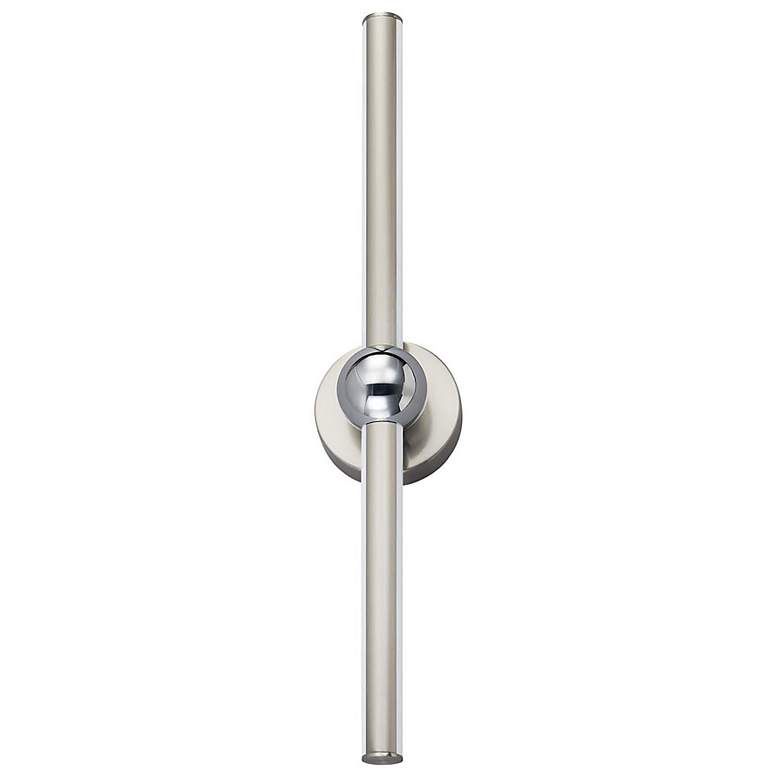 Image 4 Arzy 27.5" Wide Brushed Nickel Linear LED Bath Light And Chrome Accent more views