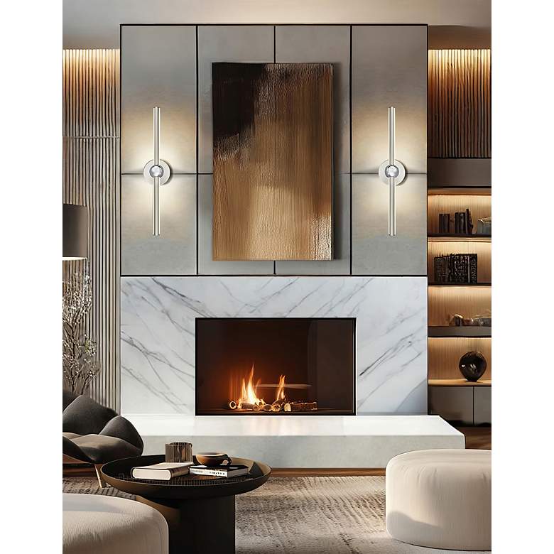 Image 5 Arzy 27.5" Wide Brushed Nickel Linear LED Bath Light And Chrome Accent more views